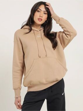 NIKE | Women’s Phoenix Oversized Pullover Fleece Hoodie in Beige